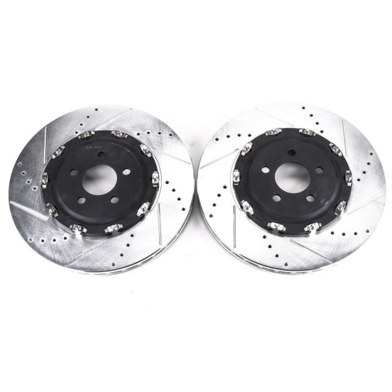Power Stop 15-20 Dodge Charger Front Drilled & Slotted Rotor - Pair Brake Rotors - Slot & Drilled PowerStop