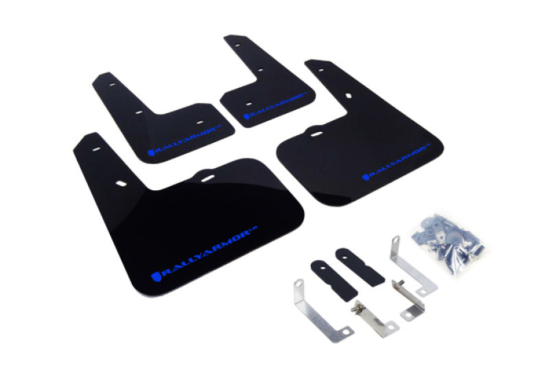 Rally Armor 12-18 Hyundai Veloster Black UR Mud Flap w/ Blue Logo Mud Flaps Rally Armor