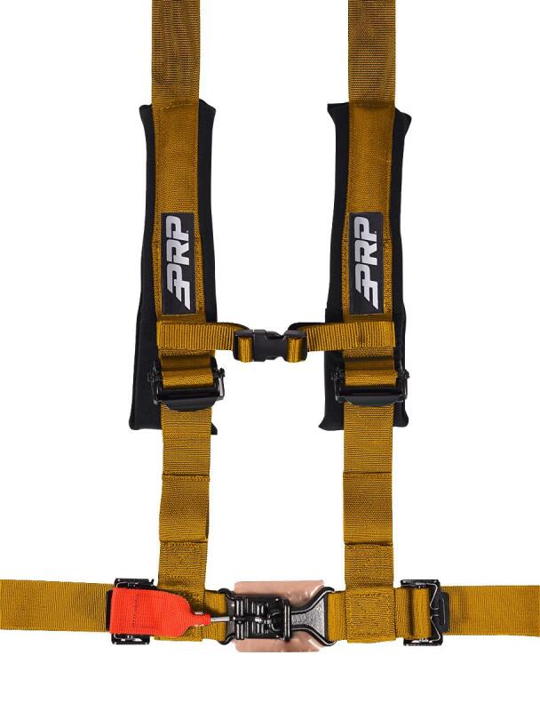 PRP 4.2 Harness with Latch / Link Lap Belt- Gold Seat Belts & Harnesses PRP Seats