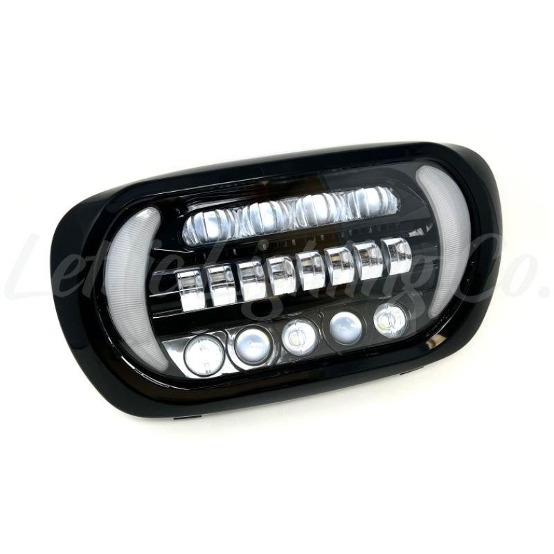 Letric Lighting 96-13 Early Road Glide LED Black/Chrome Headlight with Turn Signals Headlights Letric Lighting