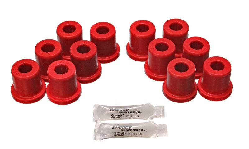 Energy Suspension 81-89 Toyota FJ40/FJ60 Landcruiser 2/4WD Red Front Leaf Spring Bushing (Set of 12) Bushing Kits Energy Suspension