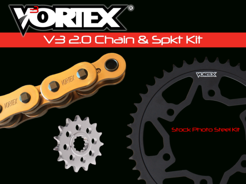 Vortex Racing V3 2.0 Chain and Sprocket Kit 3283-15,452AS-43,G520SX3-112- Gold Chains Vortex Racing