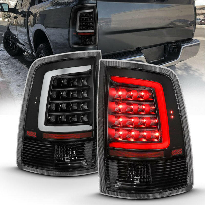 ANZO 2009-2018 Dodge Ram 1500 LED Taillight Plank Style Black w/Clear Lens Tail Lights ANZO