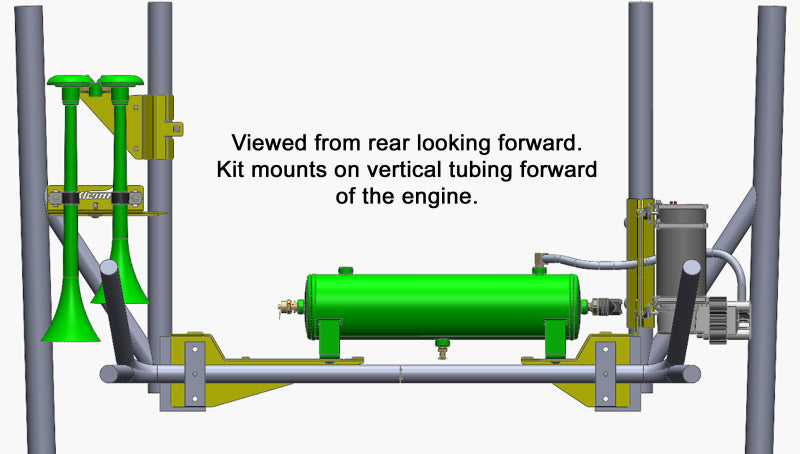 Kleinn 14-21 Polaris RZR 1000 Onboard Air System w/ Model 102-1 Horns Horns Kleinn Air Horns