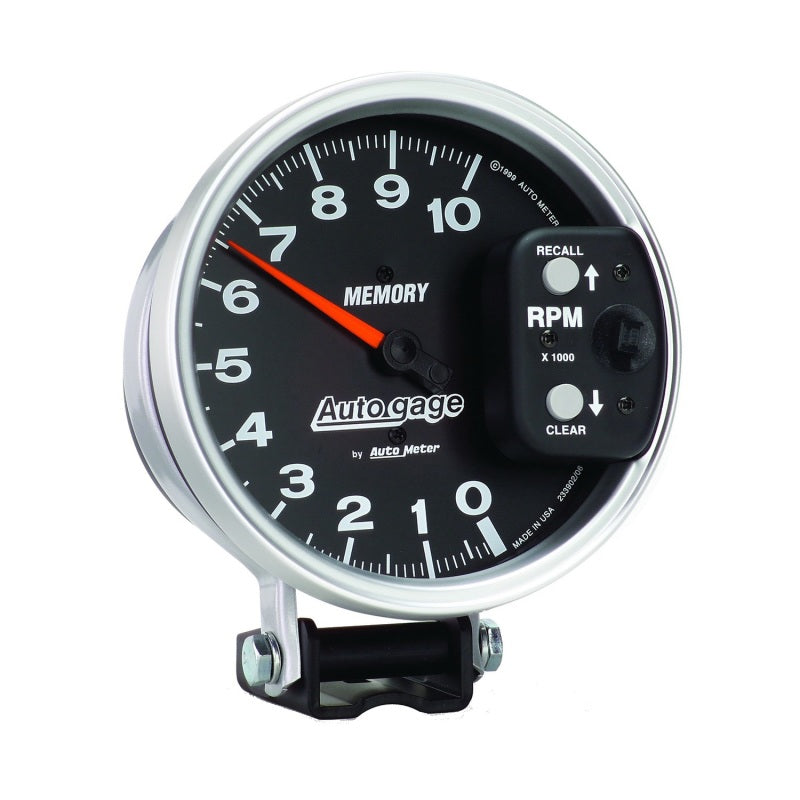 Autometer 5 inch 10,000 RPM w/ Peak Memory Pedestal Tachometer Auto Gauge - Black Gauges AutoMeter