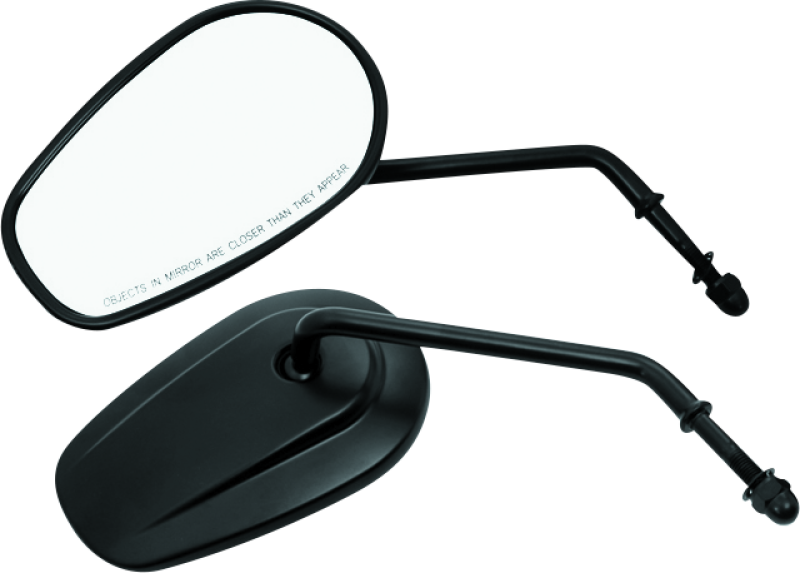 Bikers Choice Black Tapered Long Stem Mirrors Pr Side Mirrors Bikers Choice