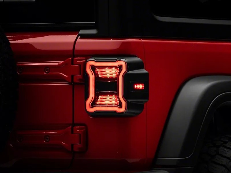 Raxiom 18-22 Jeep Wrangler JL LED Tail Lights- Black Housing (Smoked Lens) Tail Lights Raxiom