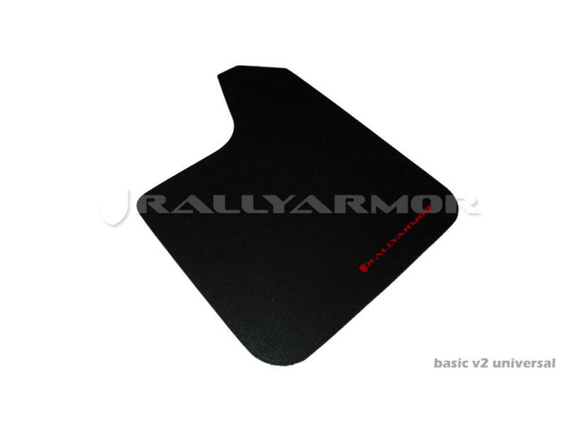 Rally Armor Universal Fit (No Hardware) Basic Black Mud Flap w/ Red Logo Mud Flaps Rally Armor