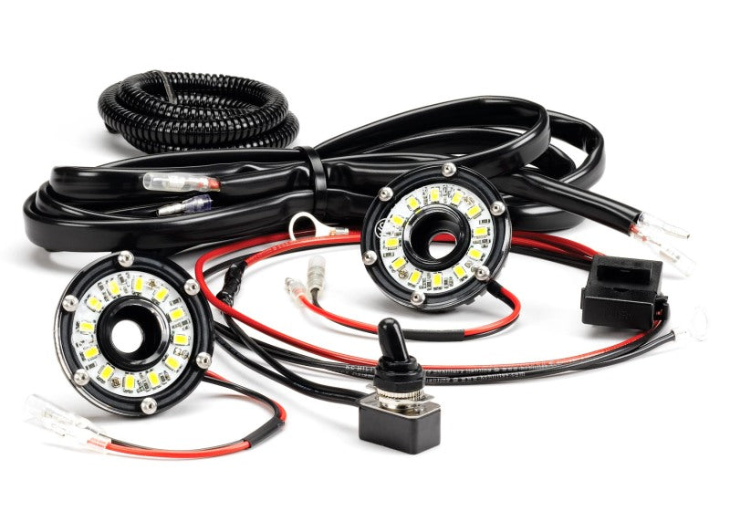 KC HiLiTES Cyclone 2in. LED Universal Under Hood Lighting Kit (Incl. 2 Cyclone Lights/Switch/Wiring) Light Bars & Cubes KC HiLiTES