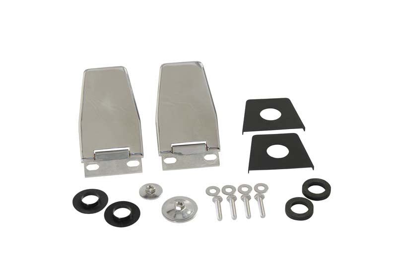 Kentrol 87-06 Jeep Wrangler TJ/YJ Hardtop Liftgate Hinge Pair - Polished Silver Hard Top Accessories Kentrol
