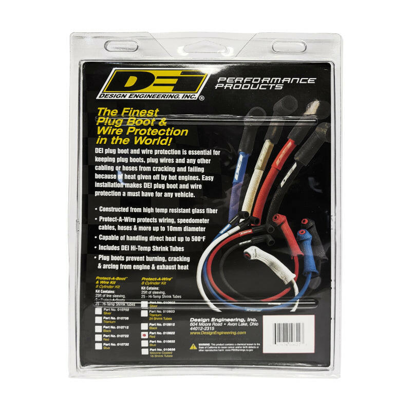 DEI Protect-A-Wire 8 Cylinder - Red Thermal Sleeves DEI