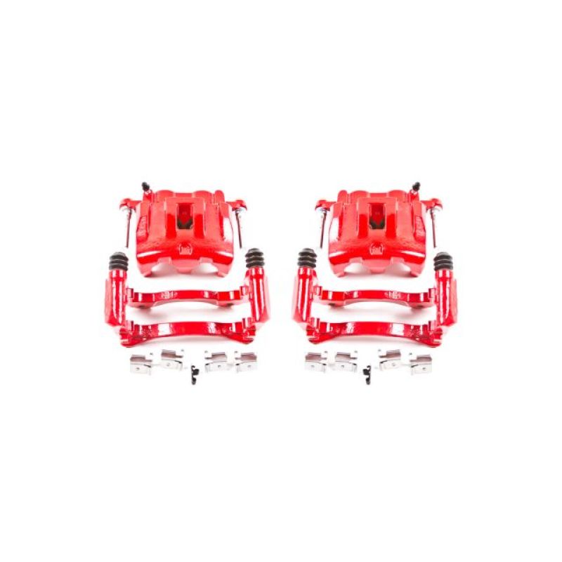 Power Stop 99-04 Jeep Grand Cherokee Front Red Calipers w/Brackets - Pair Brake Calipers - Perf PowerStop