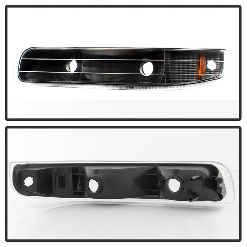 xTune Chevy Silverado 99-02 Amber Reflector Bumper Lights Black CBL-JH-CS99-AM-BK Sidemarkers & Indicators SPYDER