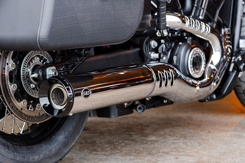 S&S Cycle 2025 Indian Scout 4.5in Grand National Slip-On Muffler - Chrome Muffler S&S Cycle