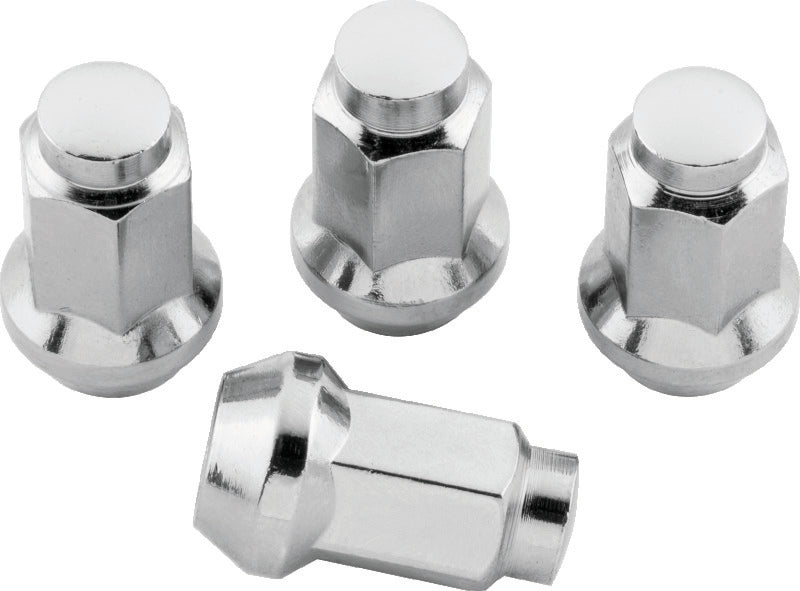 QuadBoss Lug Nuts 3/8in-24 - 14mm-Od - Chrome - Box of 4 Lug Nuts QuadBoss