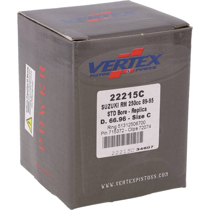 Vertex Piston 89-95 Suzuki RM 250 250cc Cast Replica Piston Kit Piston Sets - Powersports Vertex Pistons
