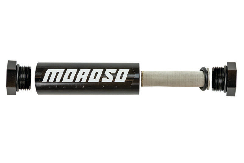 Moroso In-Line Fuel Filter - 5-1/8in - 3/8in NPT - 40 Micron SS Filter - Aluminum Fuel Filters Moroso