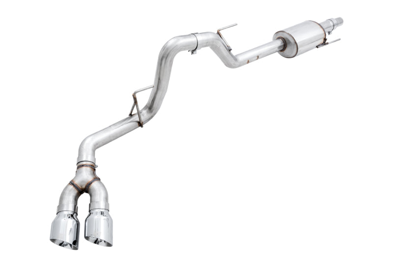 AWE Tuning 2015+ Ford F-150 0FG Single Exit Performance Exhaust System w/4.5in Chrome Silver Tips Catback AWE Tuning