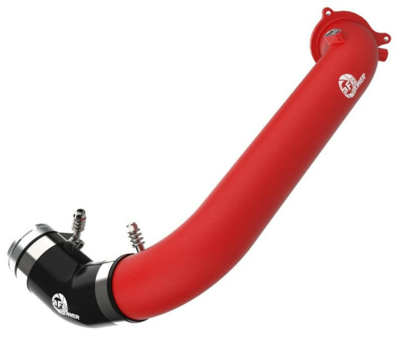 aFe BladeRunner Red 2-3/4in Aluminum Charge Pipe 2021 Toyota Supra GR (A90) I4-2.0L (t) B48 Intercoolers aFe
