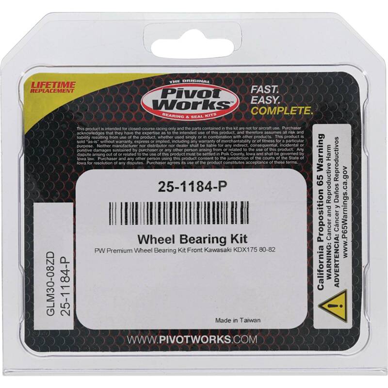 Pivot Works Kawasaki Wheel Bearing Kit Premium Bearings Control Arms Pivot Works