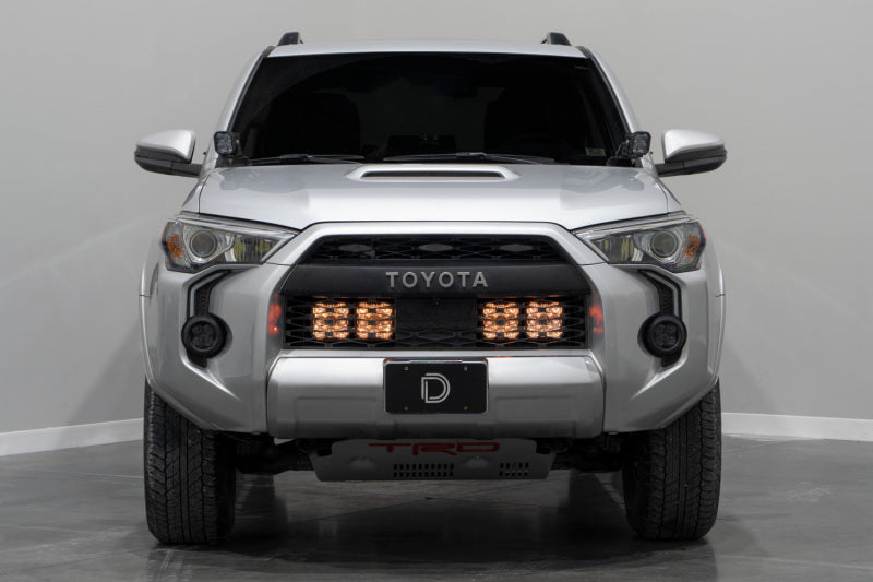 Diode Dynamics 14-23 Toyota 4Runner SS5 Stealth Grille LED 4-Pod Kit - Yellow Pro Driving Light Accessories and Wiring Diode Dynamics