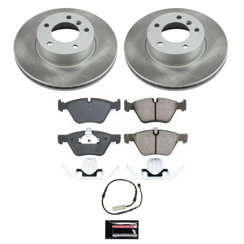 Power Stop 10-13 BMW 128i Front Semi-Coated Rotor Kit Brake Kits - Performance Blank PowerStop
