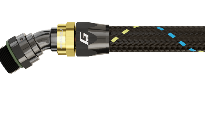 GReddy AN12 30 DEGREE ORB MALE BLACK/GOLD ANODIZED Oil Line Kits GReddy