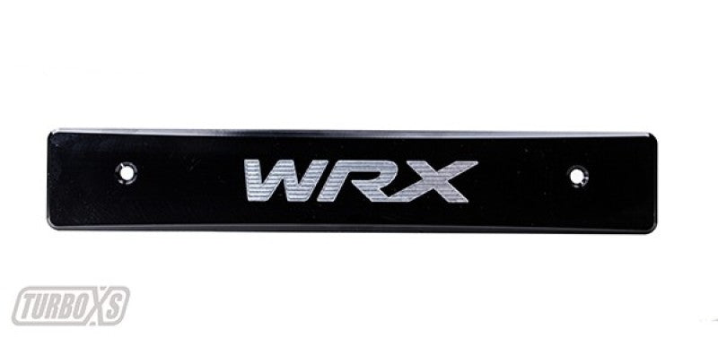Turbo XS 08-14 Subaru WRX/STi Billet Aluminum License Plate Delete Black Machined WRX Logo License Plate Relocation Turbo XS