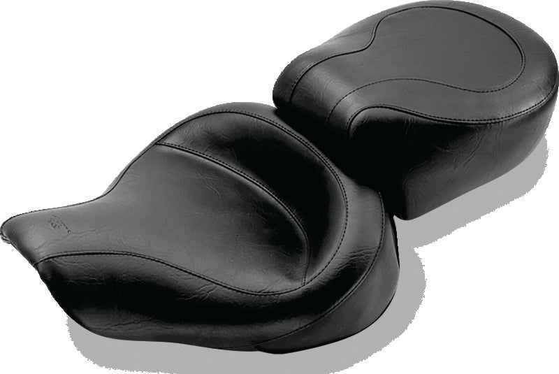 Mustang 91-05 Harley Dyna Wide Touring 1PC Seat - Black One-Piece Motorcycle Seats Mustang Motorcycle