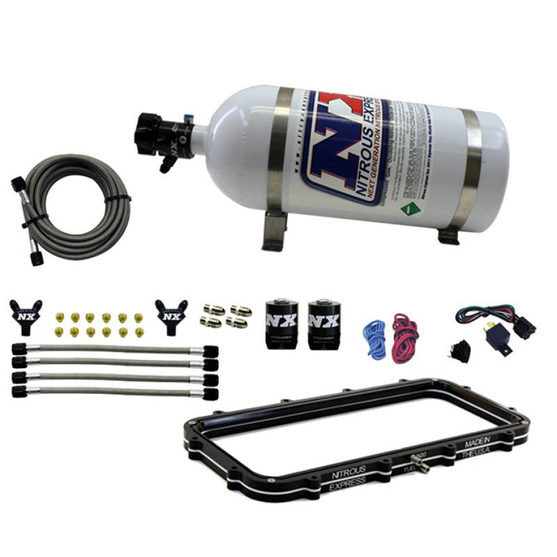 Nitrous Express Holley High Ram Plenum Nitrous Plate Kit w/15lb Bottle Nitrous Systems Nitrous Express