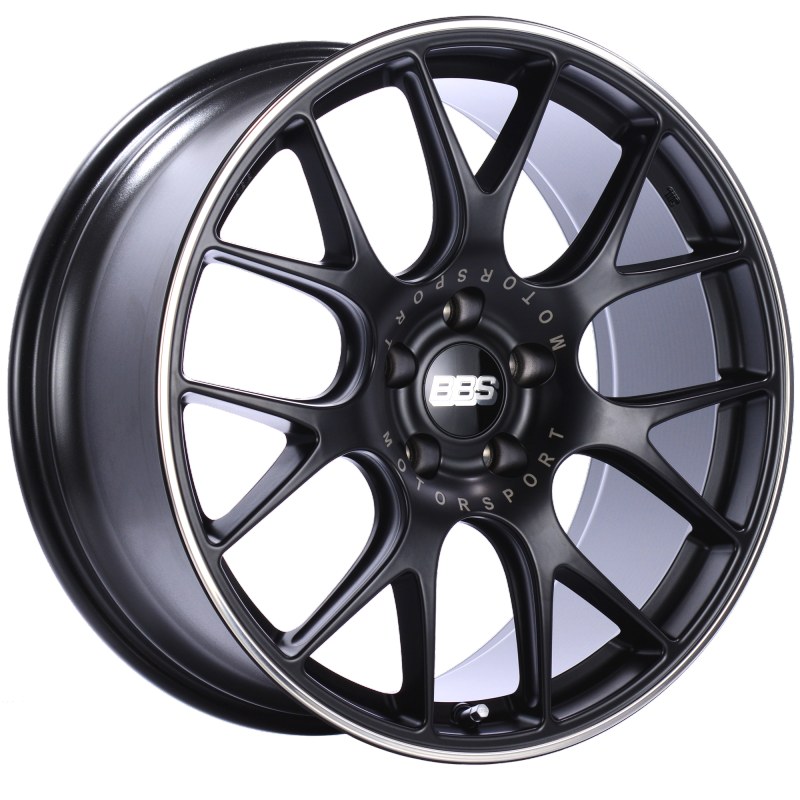 BBS CH-R 20x9.5 5x114.3 ET40 CB66 Satin Black Polished Rim Protector Wheel Wheels - Cast BBS