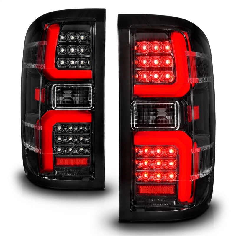ANZO 15-19 Chevrolet Silverado 2500 HD/3500 HD LED Taillight w/ Sequential Black Housing/Clear Lens Tail Lights ANZO