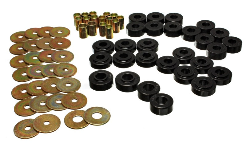 Energy Suspension Rr Spring Frame Shackle Kit - Black Bushing Kits Energy Suspension
