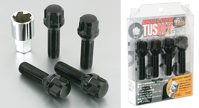 Project Kics Bull Lock Tuskey Bolt 14X1.50 60Deg/35Mm Black Lug Nuts Project Kics