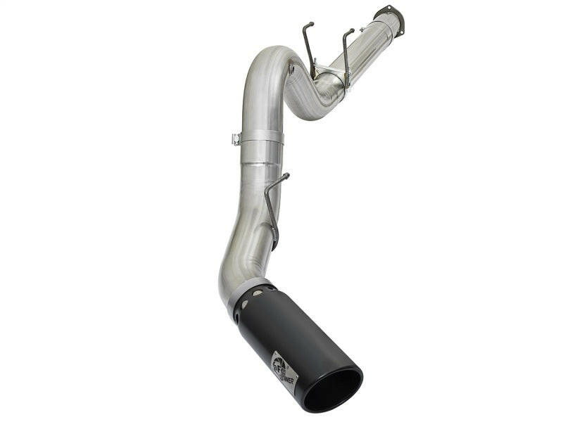 aFe ATLAS 5in DPF-Back Alum Steel Exhaust System w/Black Tip 2017 Ford Diesel Trucks V8-6.7L (td) DPF Back aFe