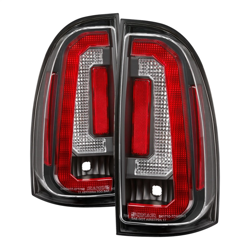 Spyder 05-15 Toyota Tacoma LED Tail Lights (Not Compatible w/OEM LEDS) - Black ALT-YD-TT05V2-LB-BK Tail Lights SPYDER