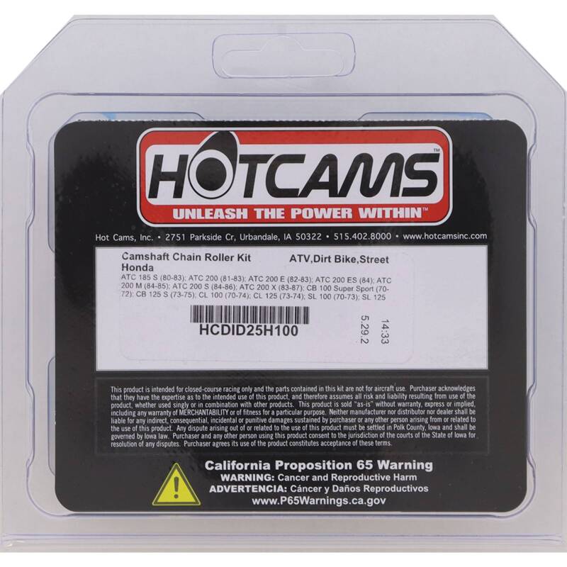 Hot Cams 80-83 ATC 185 S/81-83 ATC 200 Camshaft Chain Roller Kit Camshafts Hot Cams