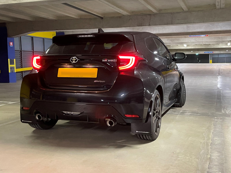 Rally Armor 20-25 Toyota GR Yaris Black Mud Flap w/Grey Logo Mud Flaps Rally Armor