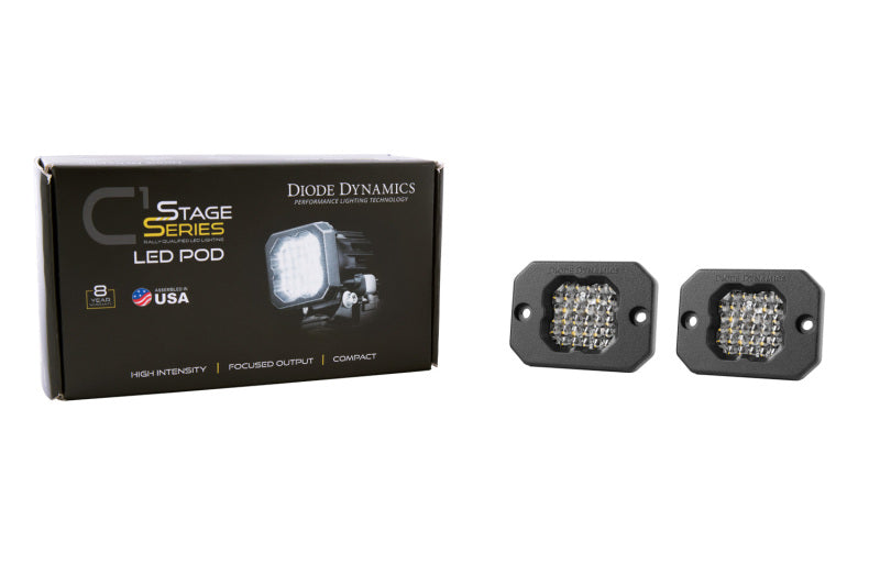 Diode Dynamics Stage Series C1 LED Pod Pro - White Flood Flush ABL (Pair) Light Accessories and Wiring Diode Dynamics