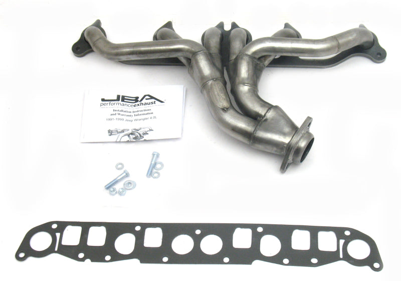 JBA 91-99 Jeep 4.0L 1-1/2in Primary Raw 409SS Cat4Ward Header Headers & Manifolds JBA