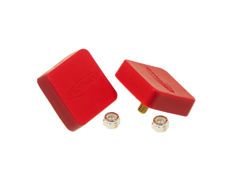 Prothane Universal Bump Stop 5/8X2X2 Sqr w/ Ctr Stud - Red Bump Stops Prothane