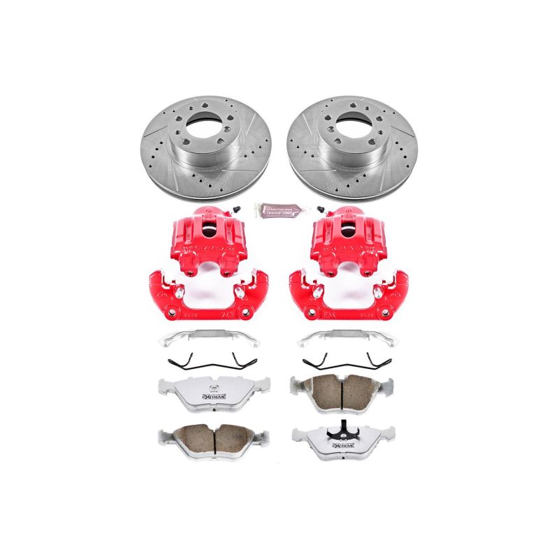 Power Stop 94-95 BMW 540i Front Z26 Street Warrior Brake Kit w/Calipers Brake Kits - Performance D&S PowerStop