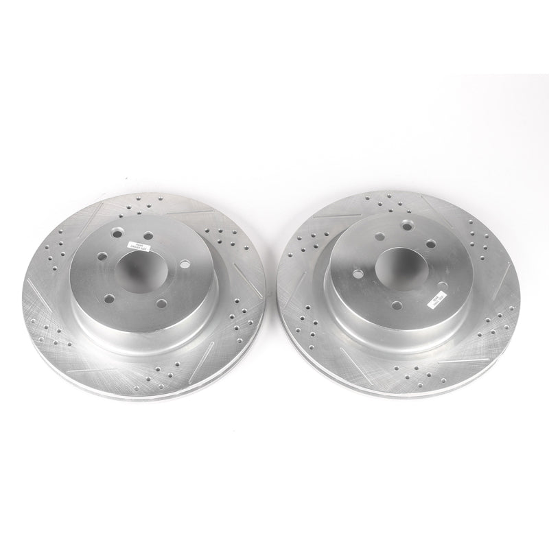 Power Stop 03-04 Infiniti G35 Rear Evolution Drilled & Slotted Rotors - Pair Brake Rotors - Slot & Drilled PowerStop