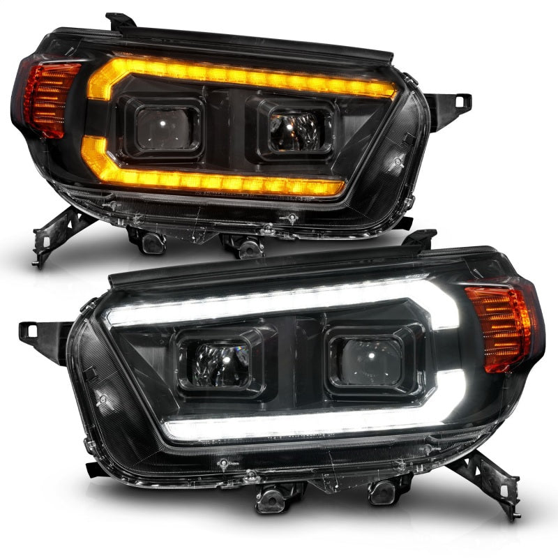 ANZO 10-13 Toyota 4Runner Projector Headlights - Black Headlights ANZO