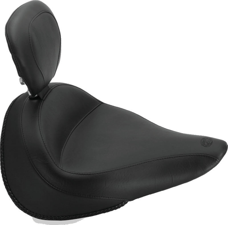 Mustang 14-21 Yamaha Bolt Standard Touring Solo Seat w/ Driver Backrest - Black Solo Motorcycle Seats Mustang Motorcycle