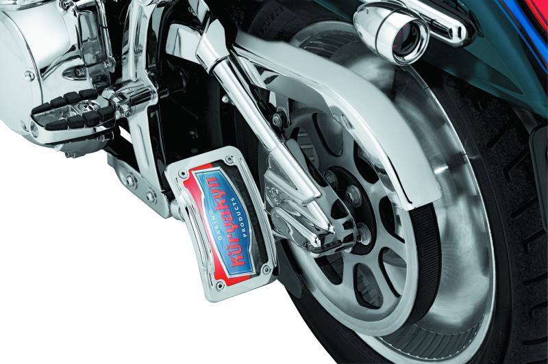 Kuryakyn Lighted Curved Vertical Side Mount License Plate Holder License Plate Relocation Kuryakyn