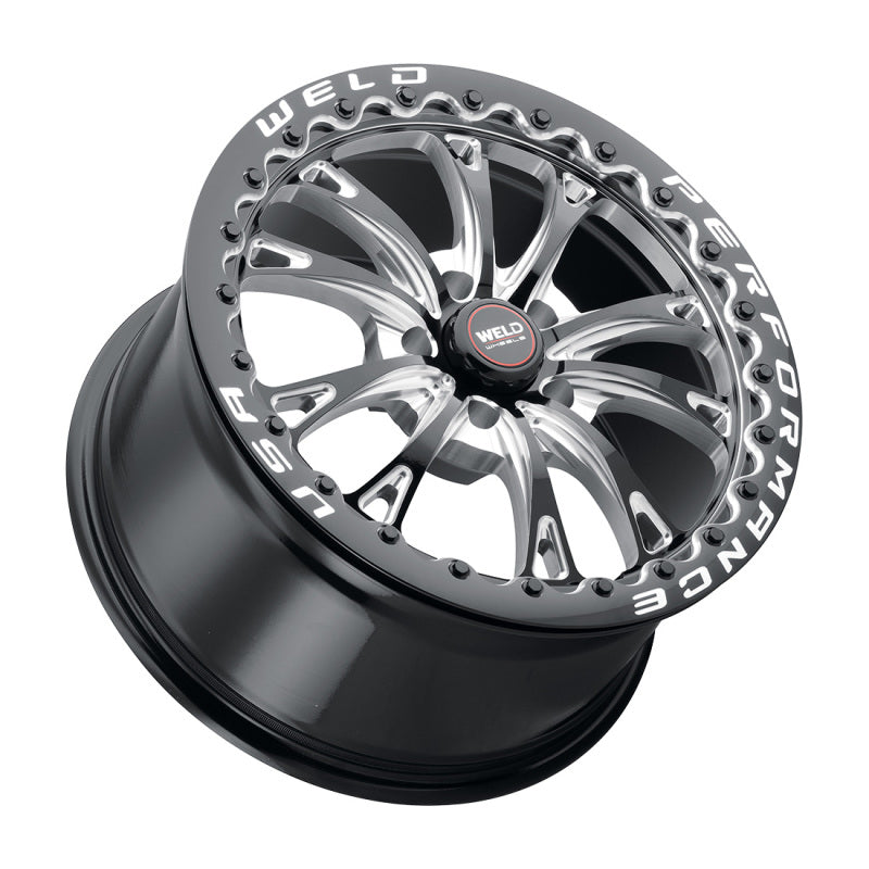 Weld S908 18X10 Belmont Drag Beadlock 5X112 ET40 BS7.1 Gloss Black MIL Dia 78.1 Wheels - Cast Weld