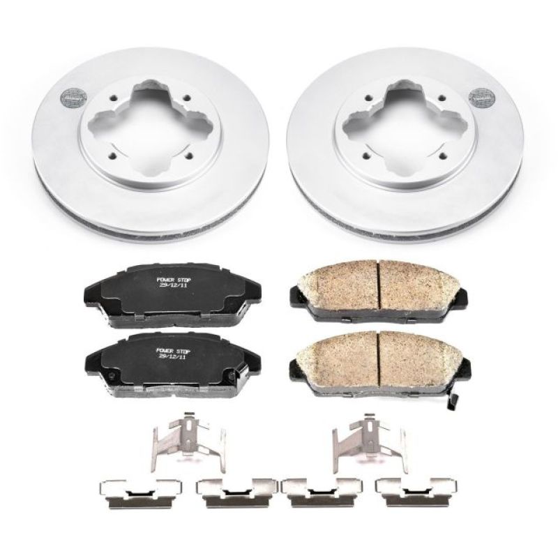 Power Stop 90-93 Honda Accord Front Z17 Evolution Geomet Coated Brake Kit Brake Kits - Performance Blank PowerStop