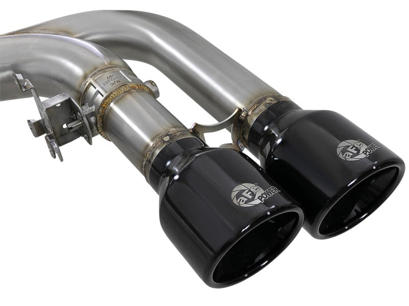 aFe MACH Force-Xp 3.5in. 304 SS C/B Exhaust w/o Muffler 15-18 BMW X5 M V8-4.4L (tt) - Black Tip Catback aFe
