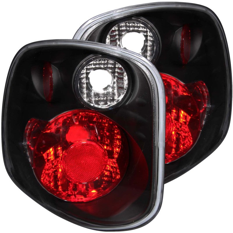 ANZO 1997-2000 Ford F-150 Taillights Black Tail Lights ANZO